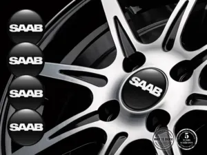 Saab Adesivi Cupola Logo Distintivi Ruota Resina